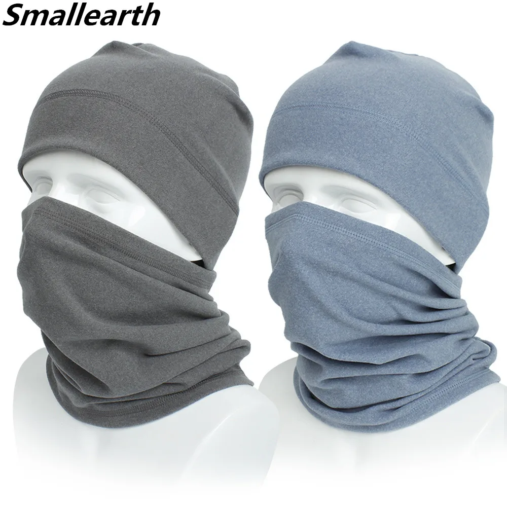 

New Winter Cotton Hat Scarf Sets For Women Men Casual Knitted Warm Thick Cap Windproof Neck Collar Bonnet Male Hat Ring Scarves