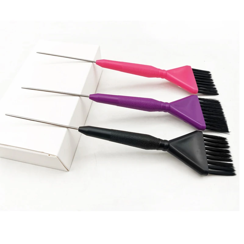 

3pcs/set Salon Hair Dye Coloring Brush Comb with Metal Tail Hairbrush Barber Perm Bleach Tint Brushes Hairdressing Supplies 1432