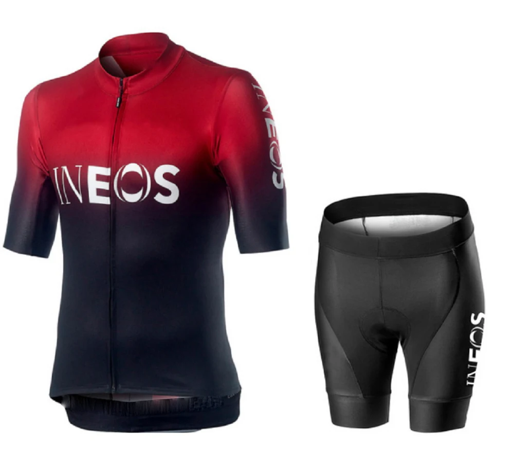 short set INEOS Pro Team майки для велоспорта мужские летние топы с короткими рукавами комплект дышащая одежда для езды на велосипеде нагрудник шорты спортивная одежда комплект NW - Цвет: short set