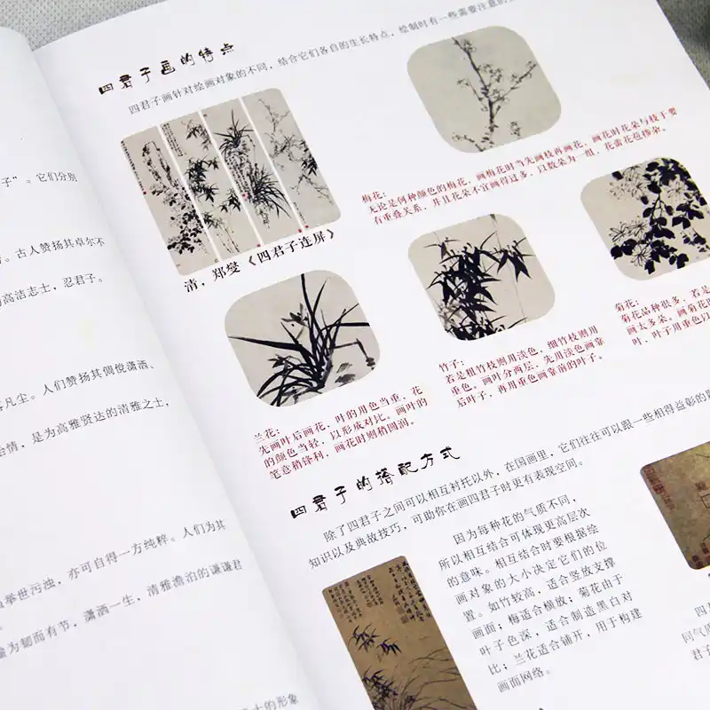 Traditional Chinese Painting Book For Plum Blossoms Orchid Bamboo Chrysanthemum Brush Painting 128 Pages 28 5 21cm Education Teaching Aliexpress