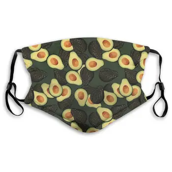 

Avocado Fruit Reusable Dust Mask with Filter Breathable Safety Dust Face Mask