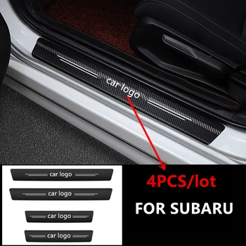 

4PCS Car Door Threshold Carbon Protector Door Sill Guards Stickers For Subaru STI Impreza Forester Tribeca XV BRZ Outback Emblem