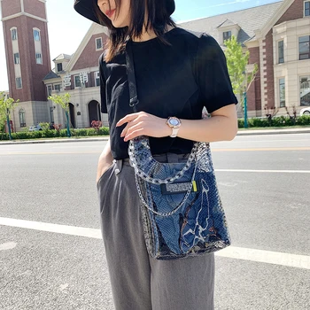 

Fashion Serpentine Crossbody Bag Women Snake Skin Handbag Chain Shoulder Satchel Multi-functional Female Festival Gifts