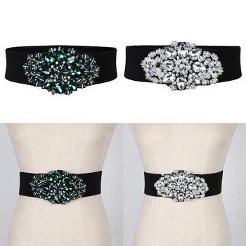 

Women's Rhinestone Wide Waist Corset Belt Cincher T shirt Tank Dress Belts
