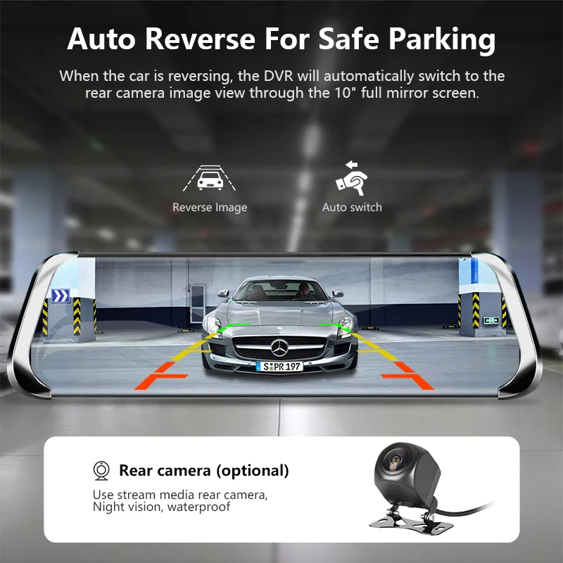 Vtopek Автомобильный видеорегистратор Автомобильная камера 10 &quotпоток медиа