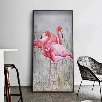 

Modern Nordic Art Animal Canvas Painting Pink Flamingo Posters and Prints Wall Pictures for Living Room Cuadros Home Decor