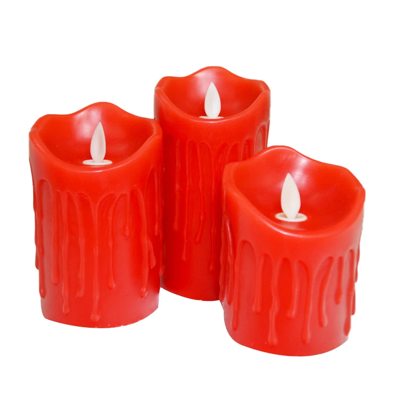 3Pcs Candle Lights Home Decoration Holders Accessories Church Christmas Gifts