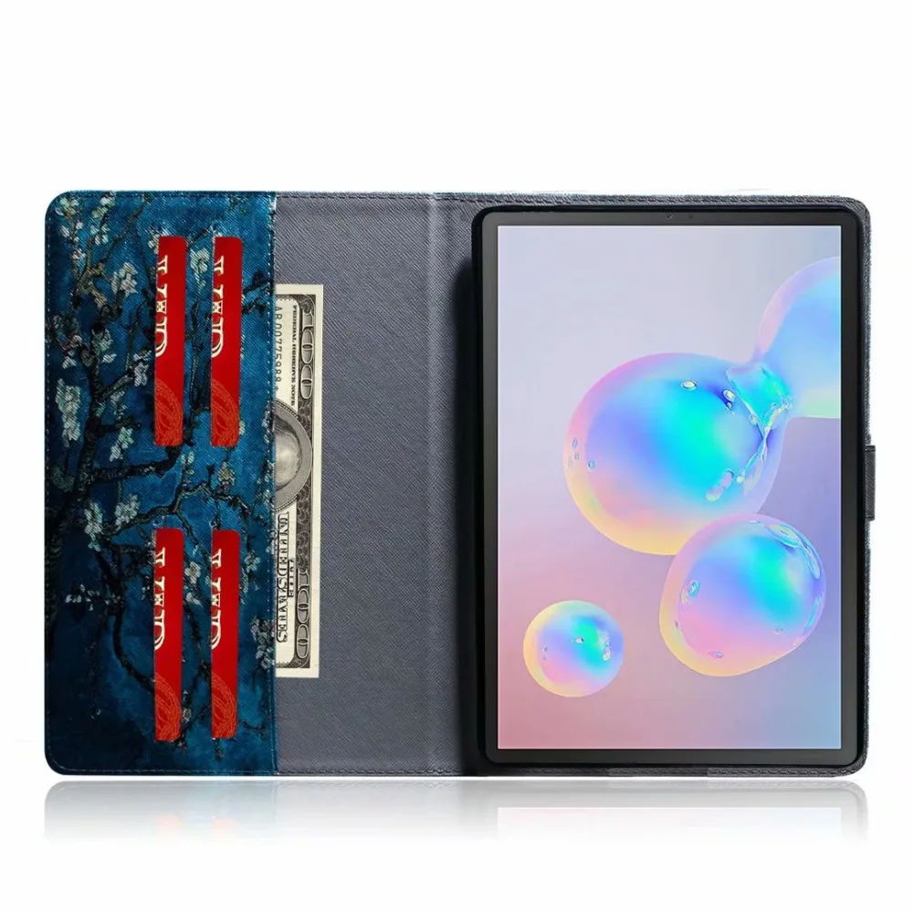 Цветной чехол из полиуретановой кожи для планшета для samsung Galaxy Tab S6 SM-T860 SM-T865 10,5 дюймов Модный чехол-подставка+ ручка
