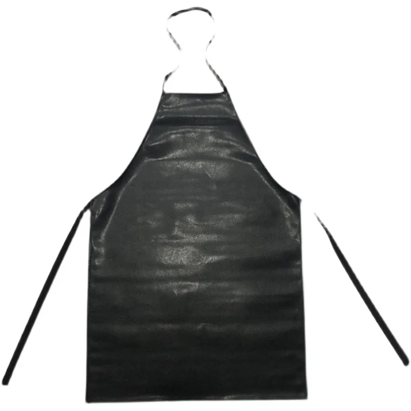 Waterproof And Oil-proof Leather Apron PU Bib Kitchen Men and Women's Household Dirt-Resistant Work Clothes For Slaughter