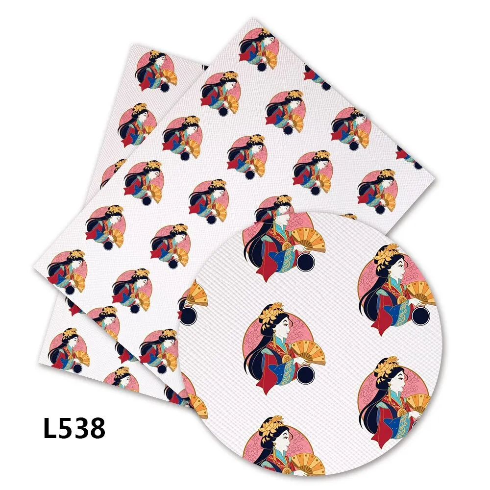 L538 30 см* 136 см Snythetic кожаные листы с принтом искусственная кожа ткань для DIY волос лук материал L540 - Цвет: L538