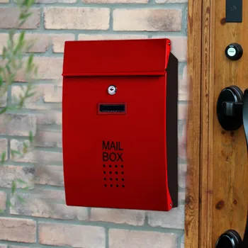

Mailbox outdoor villa outdoor mailbox letter box wall hanging bar Mailbox Retro Newspaper Pastoral Mail Postcard post box