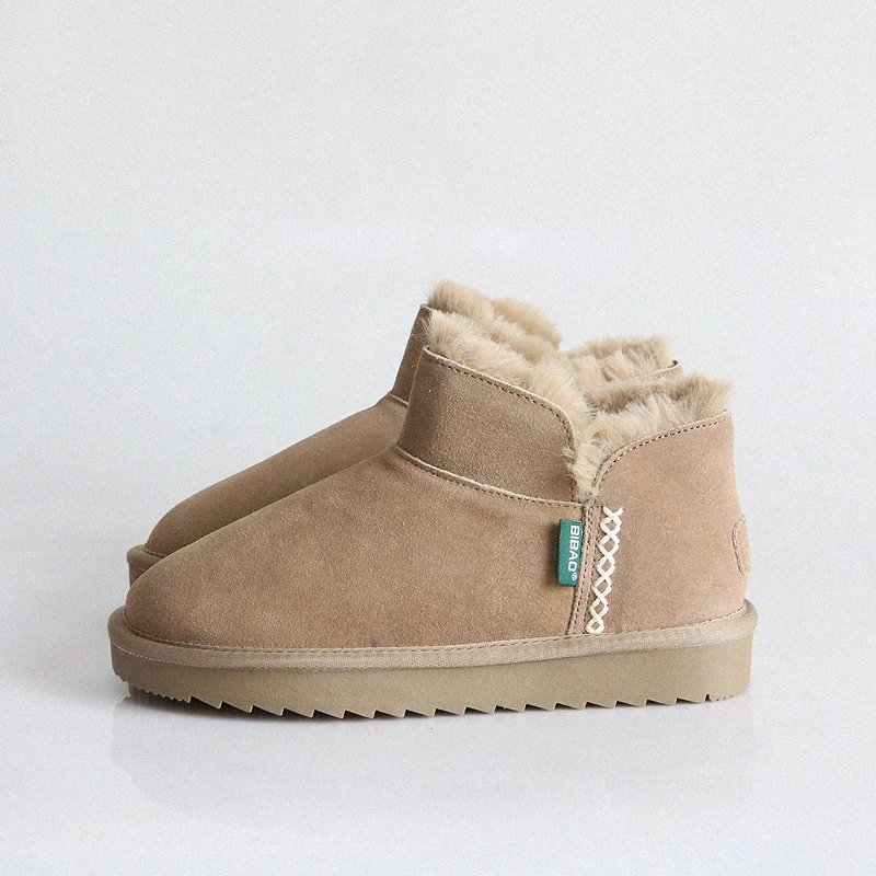 

JNNGRIOR Women Snow Boots Genuine Leather Round Toe Platform Top Brand Female Winter Wool Ankle Boots Handmade Zapatos De Mujer
