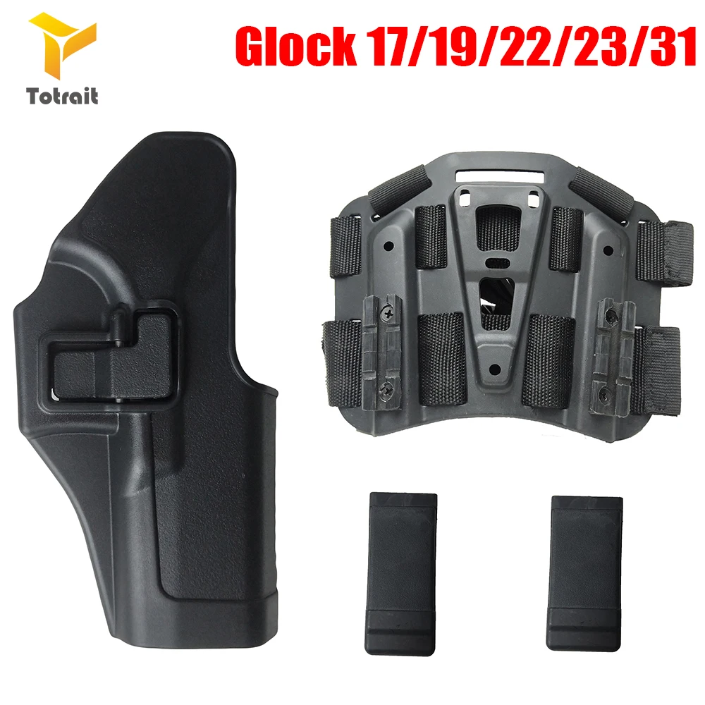 

TOtrait CQC Tactical Gun Holster Hunting Concealment Quick Right And Left Hand Leg Loop Pistol Holster Case Pouch