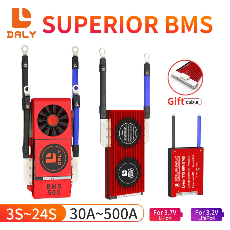 DALY LiFePO4 BMS 리튬 이온 배터리 밸런스 보드, 방수 PCB PC..