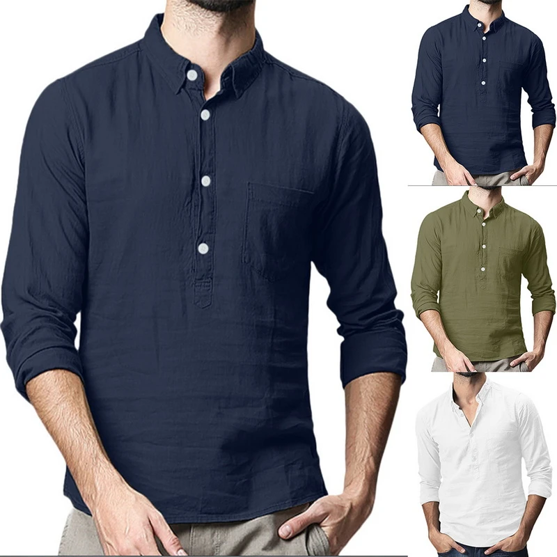 Bonita Camisa de apertura hombre cuello vuelto camisas de ajuste Delgado sólido blusas de manga larga con botones Camisa Masculina de talla grande marca|Camisas informales| - AliExpress