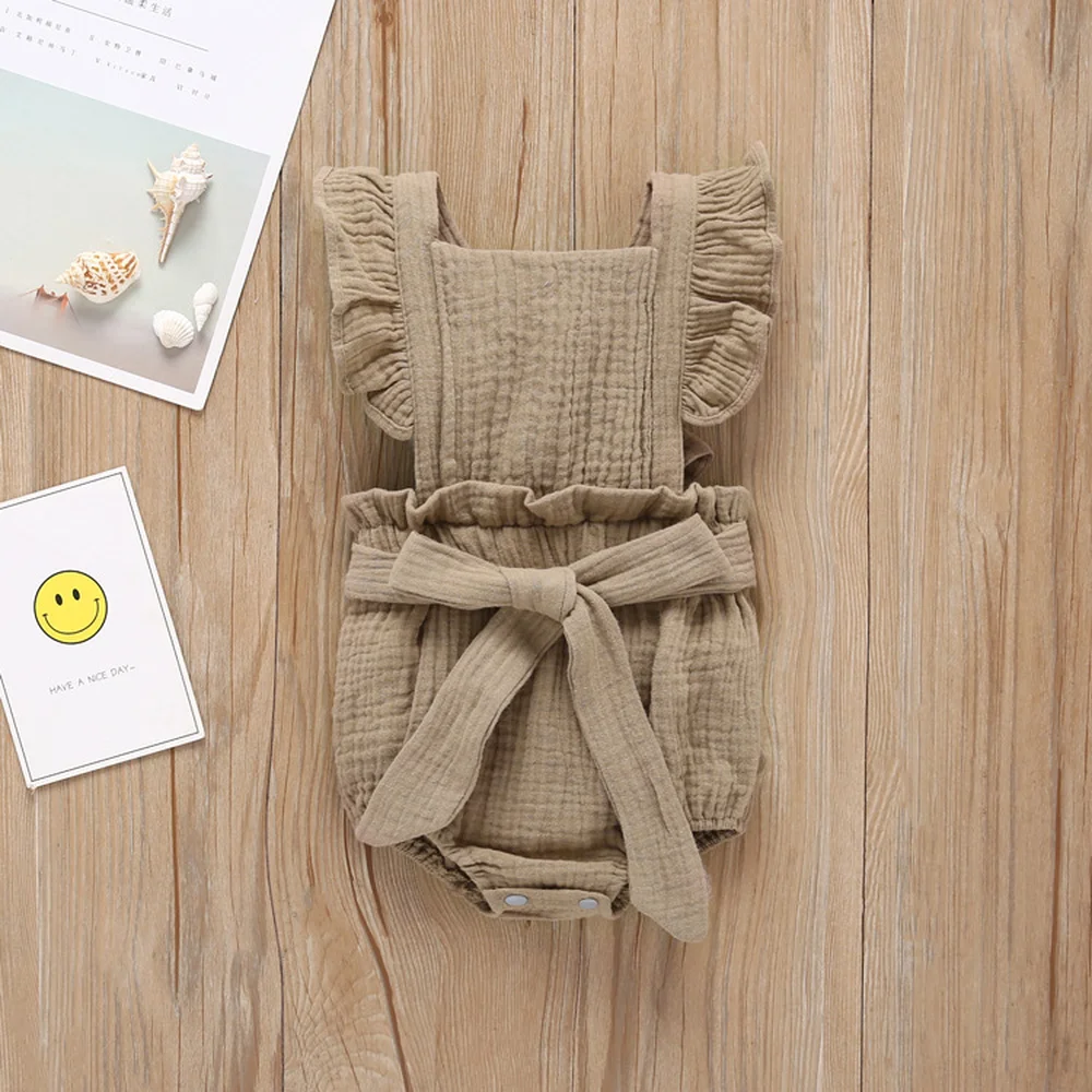 Новинка лета 2019 однотонная одежда для маленьких девочек на 12 месяцев Одежда