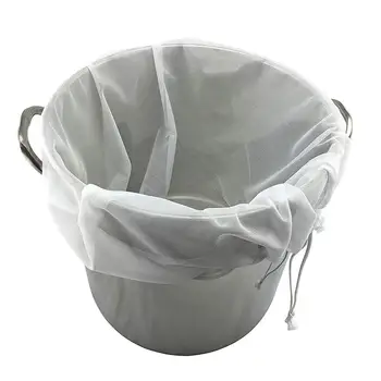 

Durable Polyester Fine Mesh Bag Reusable Drawstring Filter Beer Bag Extra Large Whole Grain Brewing Bag Wine Making Tools