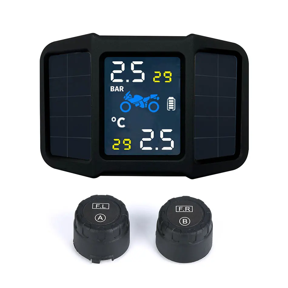 Водонепроницаемый Мотоцикл TPMS USB солнечная зарядка двигатель шины давление