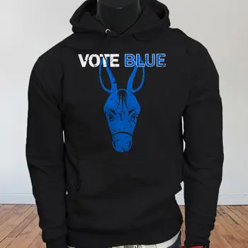 

VOTE BLUE DEMOCRAT DONKEY PARTY ELECTION AMERICA Mens Black Hoodie