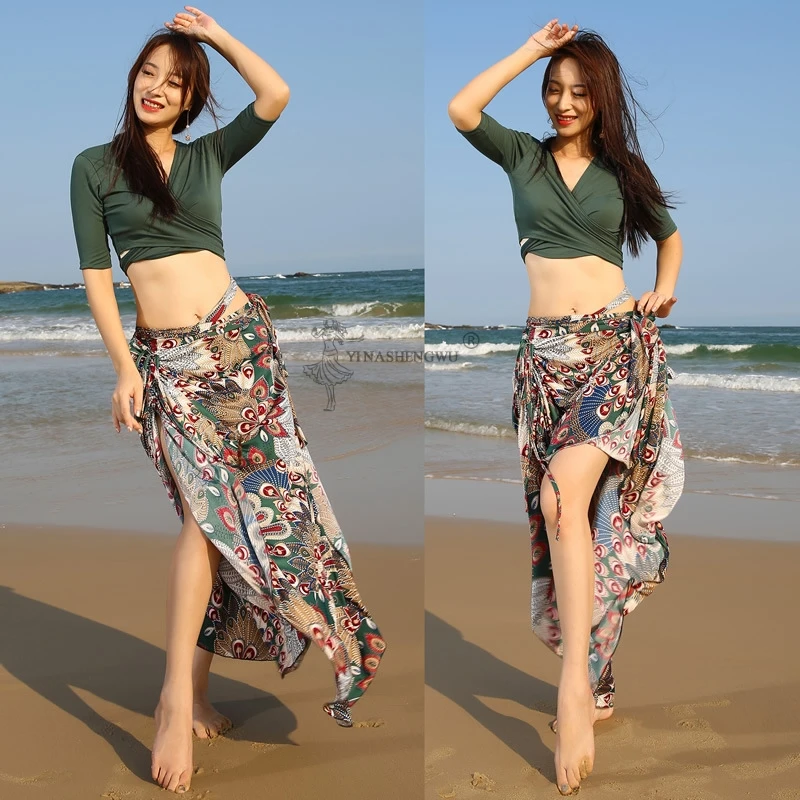 Лидер продаж новинка комплект из 2 предметов для танца живота с v-образным вырезом