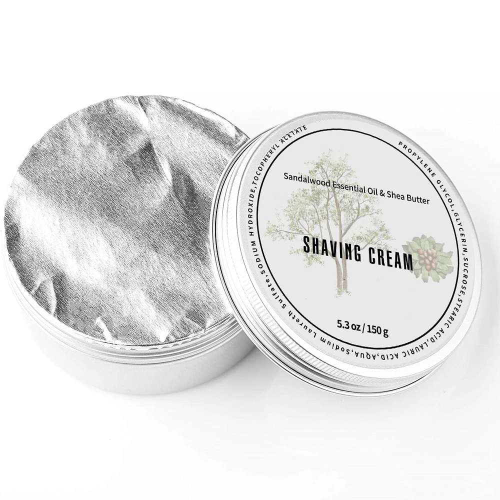 New 5.3OZ 150g Shaving Cream Body Cream for Men Women Wet Shave Latheing,Sensitive Skin,Sandalwood Shea Nut Essential Oil