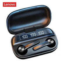 Lenovo qt81 bluetooth 5.1 tws fones de ouvido verdadeiro controle toque sem fio 1200mah caixa carregamento com microfone saída usb