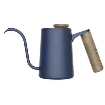 

HOT-350ML Stainless Steel Coffee Pot Kettle Gooseneck Spout Teapot Barista Tools(Blue)