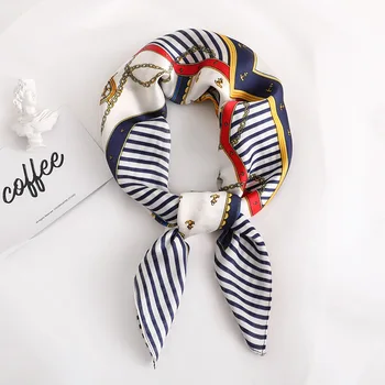 

Fashion 2020 spring and autumn luxury New style Sunscreen quality shawl women's Square silk scarves lady beach printed headscarf