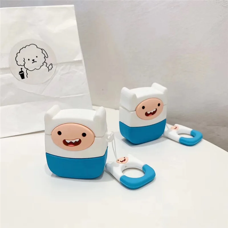 

For AirPod 2 Case 3D Adventure Time Cartoon Soft Silicone Wireless Earphone Cases For Apple Airpods Case Cute Cover Funda