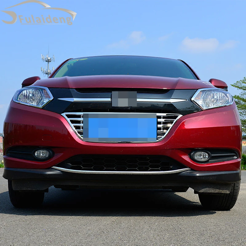 1 шт. для Honda Vezel HR-V- ABS хром переднее бамперное формование полосы крышка отделка автомобиля Стайлинг Аксессуары