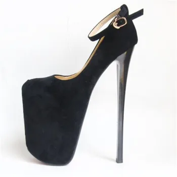 

New pattern Superior quality women shoes 19cm Super thin High Heels shoes Waterproof 7-9CM Round Toe Stage performance 34-49 50