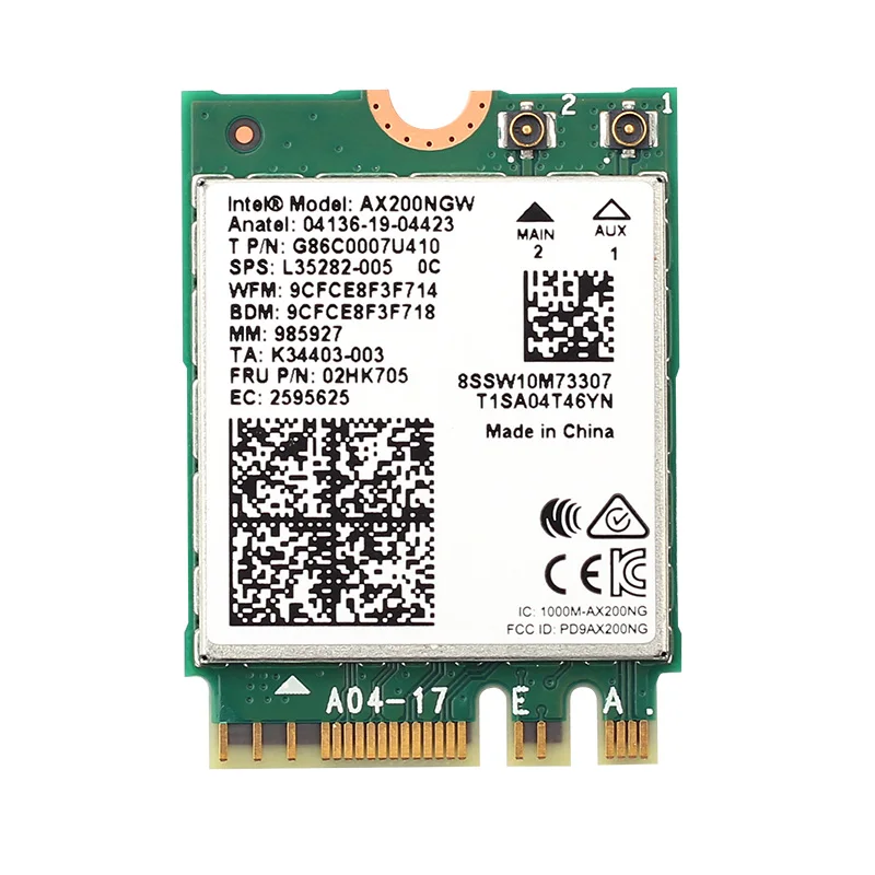 2400 Мбит/с двухдиапазонный Wi Fi 6 для Intel AX200 NGFF PCI E сетевая карта 802 11 ac/ax Bluetooth 5 1