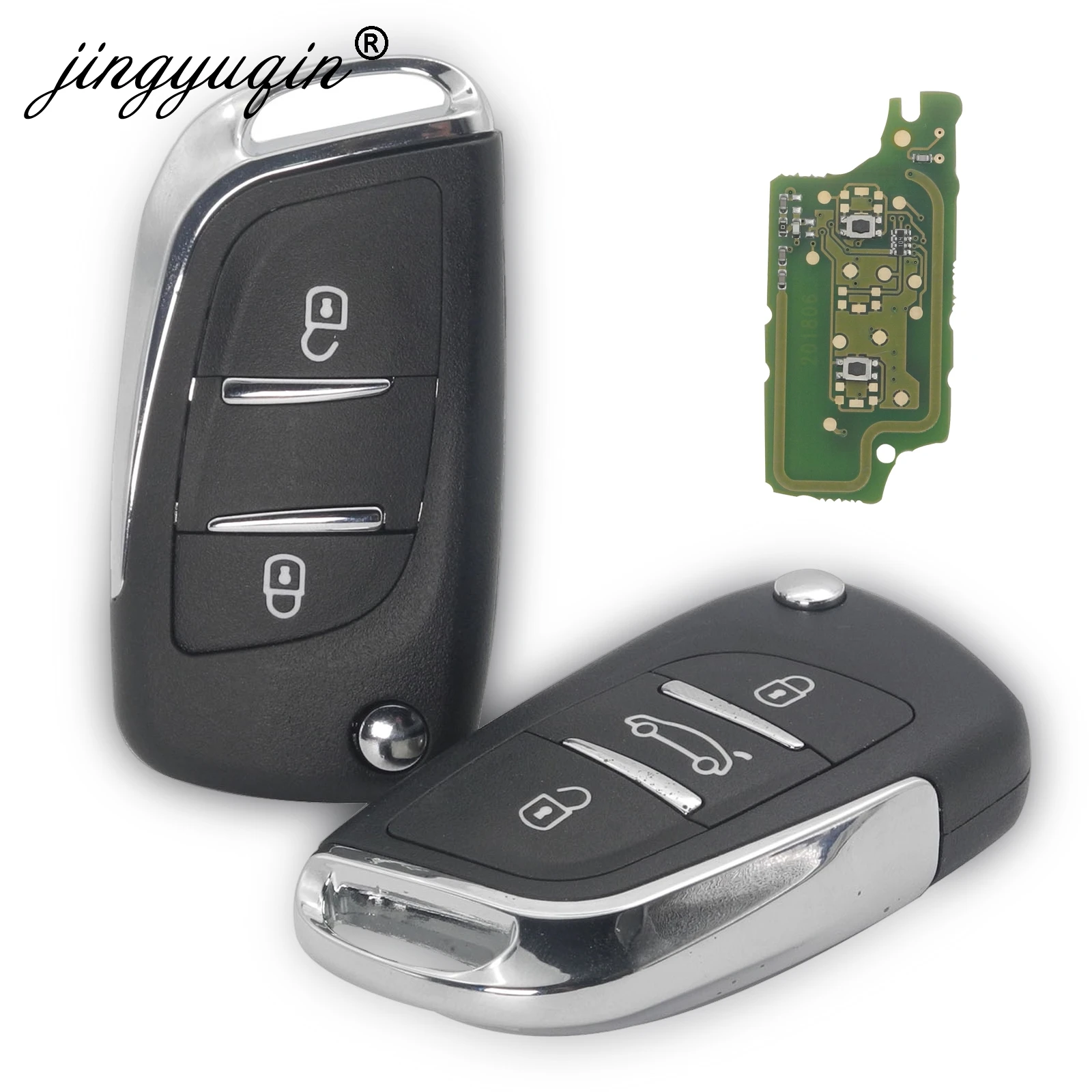 Jingyuqin 5 шт. CE0536 2/3 кнопки модифицированный Флип складной ключи для peugeot партнер 307 308