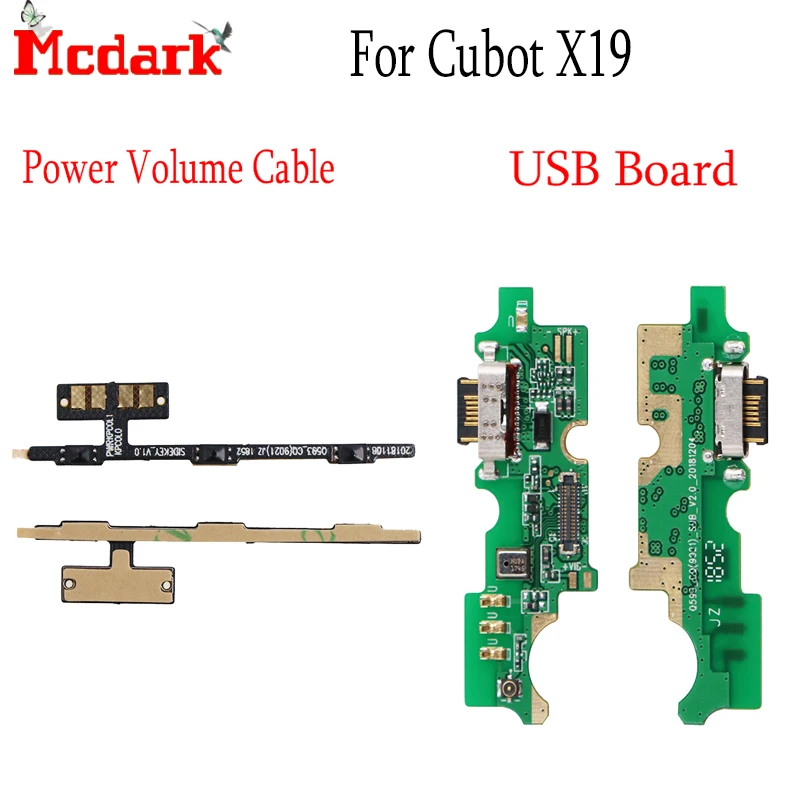 

For Cubot X19 Power Button Volume Key Flex Cable Assembly For Cubot X19 USB Board Port Charger Connector Phone Repair Parts