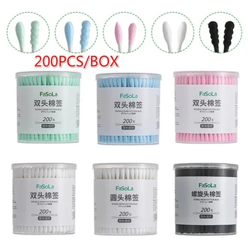 

Disposable Double Head Cotton Nose Ears Cleaning Tip Sticks Wooden Applicator Soft Ear Cleaning Cotton Makeup Clean Tools
