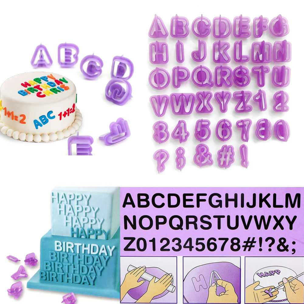 Alphabet Letter Number Fondant Cookie Cutter Mould Cake Decorating Baking Tool 
