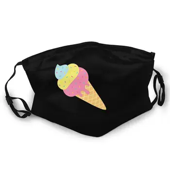 

Cute Icecream Double-sided printed dustproof and windproof mask, can be cleaned and reused, suitable for outdoor sports
