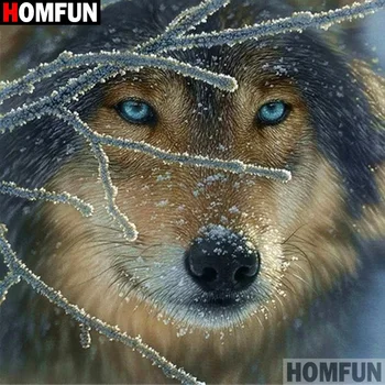 

HOMFUN Diamond Painting Cross Stitch "Animal wolf" Full Square Round Diy 5d Diamond Embroidery Picture Rhinestone Art A27344