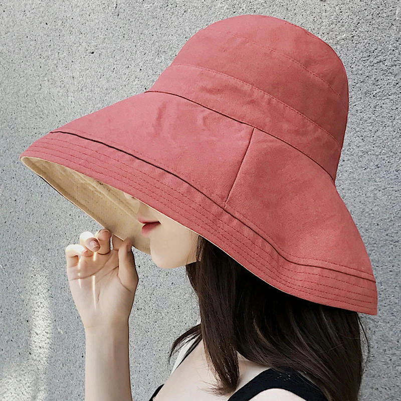 red fluffy bucket hat