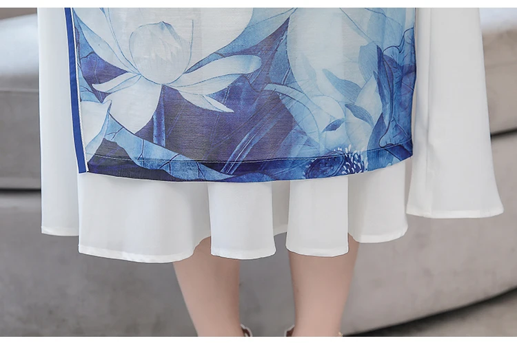 Традиционная винтажная одежда Aodai из Вьетнама с коротким рукавом; новое летнее платье в стиле ретро; одежда Cheongsam Asias; 2 цвета; Ao Dai