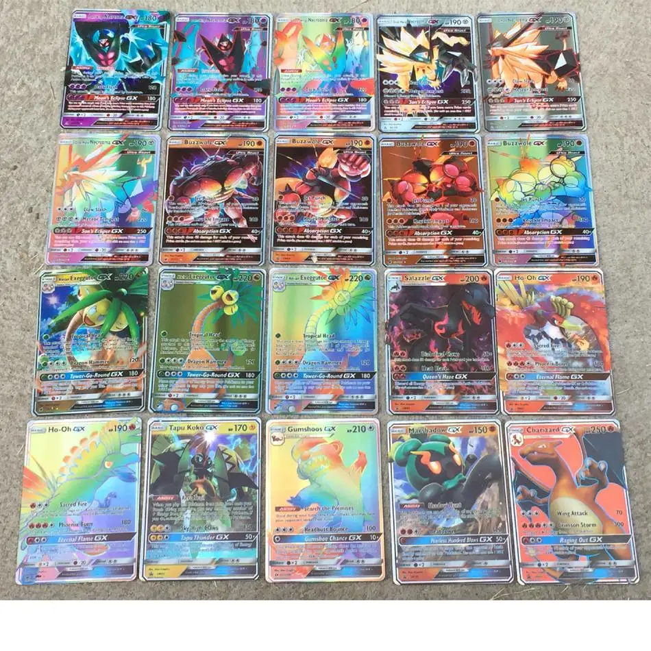 Карты Pokemon 200 шт. 20 70 GX MEGA Сияющие карты Такара Томи игра битва карта 100 торговые