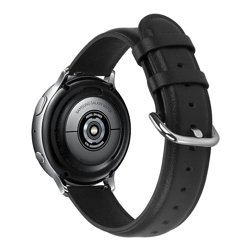 

Для Samsung активный 2 кожаный ремешок 44 мм 40 мм SM-R820 R830 Galaxy Watch 46 мм 42 мм Active2 шестерни S3 браслет на запястье браслет ремешок для часов
