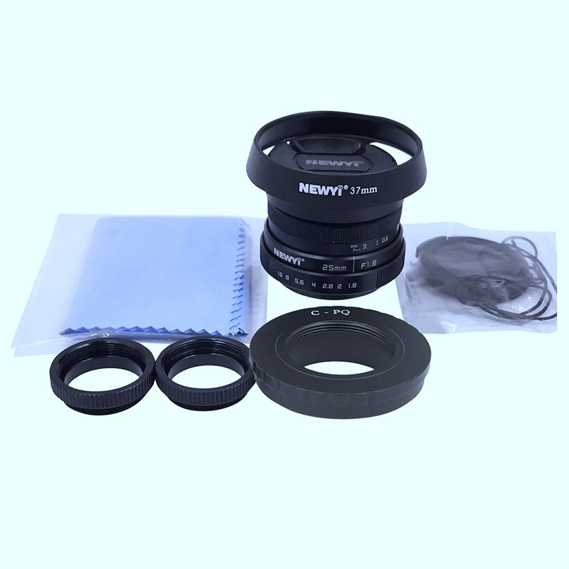 

OPQ-Newyi 25Mm F/1.8 Cctv Mini Lens for All Pentax Pq Mount Mirro Camera and Hood Adapter 7 in 1 Kit