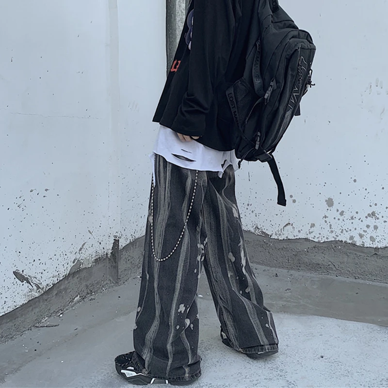 TWOTWINSTYLE Винтаж Tie Dye женские длинные штаны высокая Талия Асимметричный хит цвет свободные прямые брюки для женщин Мода