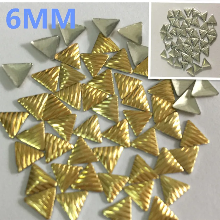 6mm Gold/Silver Hot Fix Studs Aluminium Triangles Spire Shape Iron On Nailheads Hotfix Punk Rock DIY Rhinestuds Hand Accessories | Дом и сад
