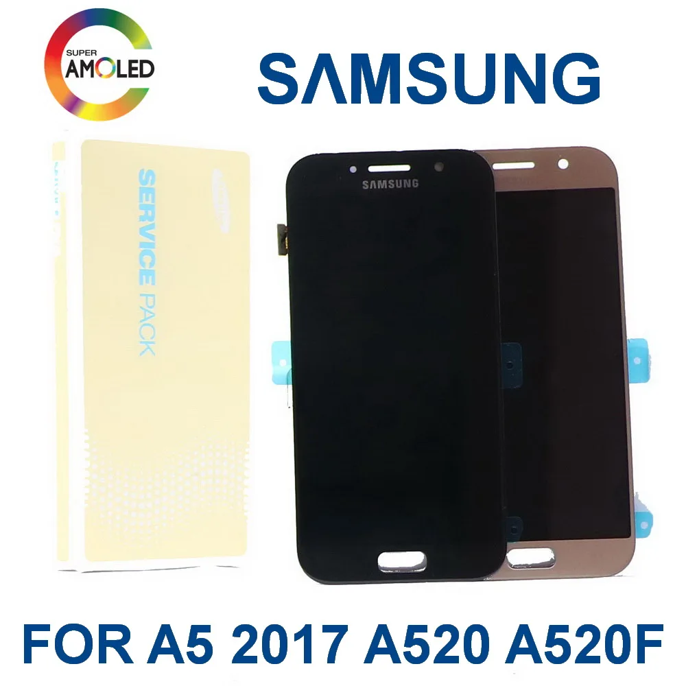 

5.2" Super AMOLED LCD For SAMSUNG Galaxy A5 2017 Display Touch Screen Digitizer brightness control A520 A520F SM-A520F replace