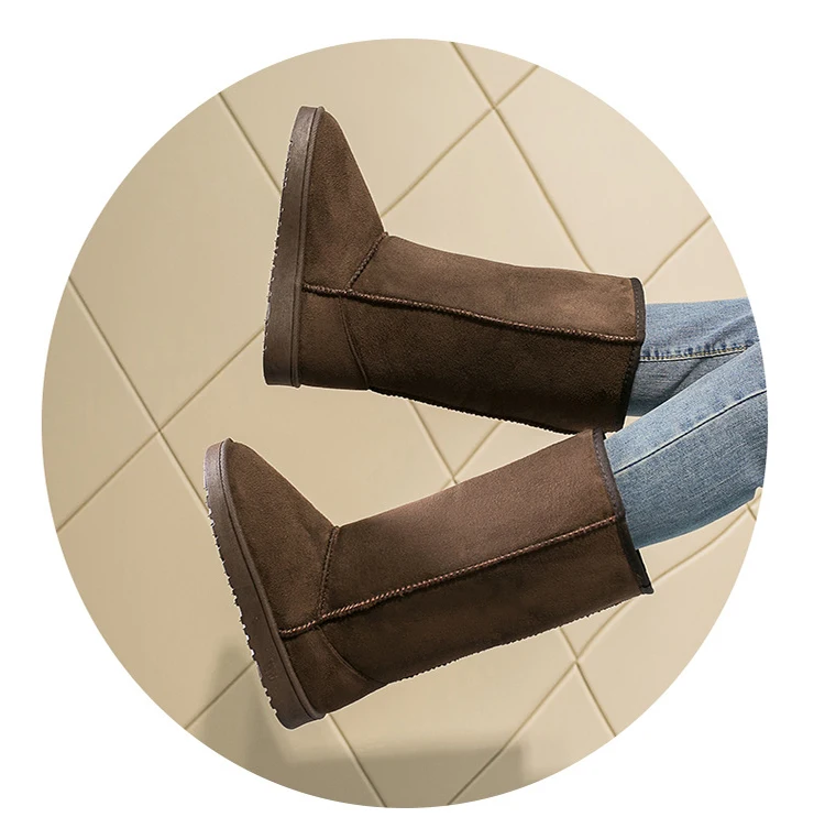 Foreign Trade Europe  America Classic Snow Boot Women Gaotong Snow Boots Female Russia 33 Centimeters Height Boots 41 Yards Code