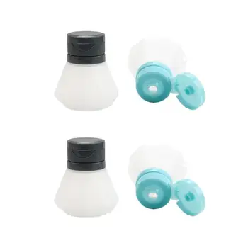 

4pcs Flip Cover Seasoning Bottle Seasoning Pot Seasoning Container Jar Condiment Can For Barbecue Kitchen (Blue + Black)
