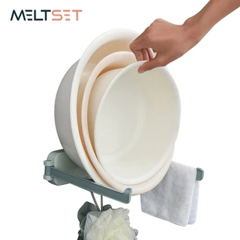 

Foldable WashBasin Holder Adhesive Basin Wall Shelf Wall-mounted WashBasin Storage Rack For Kitchen Toilet Bathroom Organizer