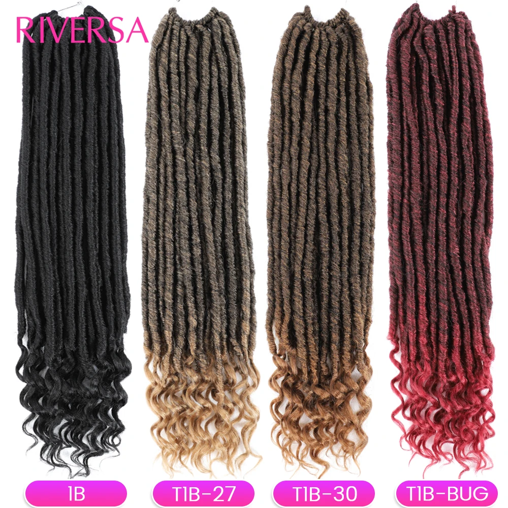 20 inches Faux Locs Crochet Hair Braids Extensions Soft Dreadlocs Goddess Curly Hair Braiding Fausse Locks Crochet Braids Hair